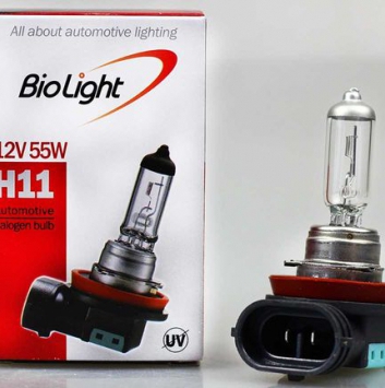 Галогеновая лампочка H11 12V 55W +50% Clear Biolight Box