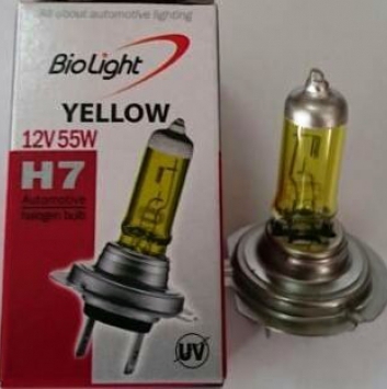 Галогеновая лампочка H7 12V 55W YELLOW Biolight Box