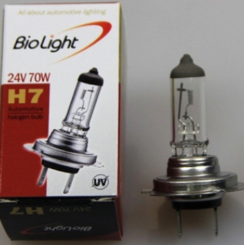 Галогеновая лампочка H7 24V 70W Clear Biolight Box
